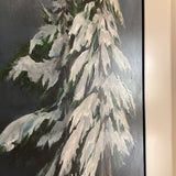 18" x 24" x 1 1/4" Evergreen with Snow- 2 trees-by Local Artist Laurie Wienke