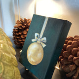 5" x 7" Gold Ornament- Green- Acrylic Painting-by Local Artist Laurie Wienke