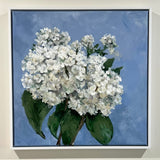 20" x 20" Framed Hydrangea Acrylic Painting (SKU22) by Local Artist Laurie Wienke
