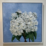 20" x 20" Framed Hydrangea Acrylic Painting (SKU21) by Local Artist Laurie Wienke