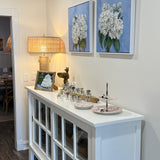 20" x 20" Framed Hydrangea Acrylic Painting (SKU22) by Local Artist Laurie Wienke