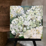 Mini 4" x 4" Lime Hydrangea Green Background with easel (Acrylic)
