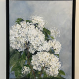 16" x 20" Framed Hydrangea Acrylic Painting by Local Artist Laurie Wienke