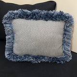 Blue Fringe Pillow