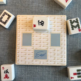 Mahjong-White Basket Weave "Who discarded what?" game play coaster