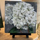 Mini 4" x 4" Hydrangea with easel - 2 Stems (Acrylic)