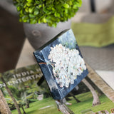 Mini 4" x 4" Hydrangea with easel - Fall-Blue Backdrop