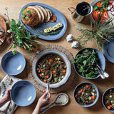Sitio Stripe 12" Serving Bowl - Indigo
