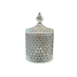 Diamond-Cut Crystal Glass Storage Jar