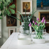 White Colorblock Flower Vase