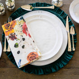 Round Ruffle Velvet Placemat: Mocha / 16.5 Inch Round