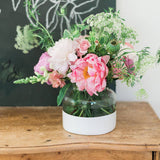 White Colorblock Flower Vase