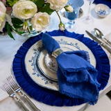Round Ruffle Velvet Placemat: Mocha / 16.5 Inch Round