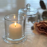 Glass Match & Candle Holder With Glass Cover