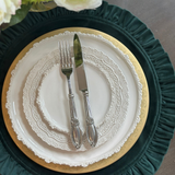Round Ruffle Velvet Placemat: Mocha / 16.5 Inch Round