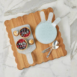 Glass Stacking Round Tray, White