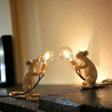 Gold Plated Mouse Resin Night Light - Standing