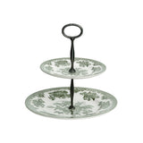 Rental-Burleigh - Dark Green Asiatic Pheasants 2 Tier Cake Stand