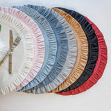 Round Ruffle Velvet Placemat: Black / 16.5 Inch Round