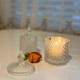 Diamond-Cut Crystal Glass Storage Jar Set