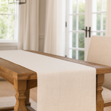 Fennco Styles - Solid Plain Linen Blend Table Runner