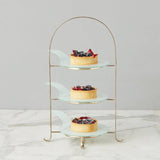 Glass Stacking Round Tray, White