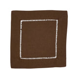 Hemstitched Cocktail Napkin: Chocolate