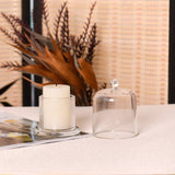 Glass Match & Candle Holder With Glass Cover