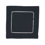 Hemstitched Cocktail Napkin: Black