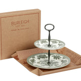 Rental-Burleigh - Dark Green Asiatic Pheasants 2 Tier Cake Stand