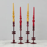 Glass Candlestick, Large, Merlot (Sold Individually)