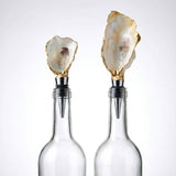 Natural Oyster Stopper with Gold Trim