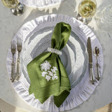 Round Ruffle Velvet Placemat: Mocha / 16.5 Inch Round