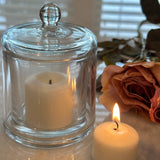 Glass Match & Candle Holder With Glass Cover